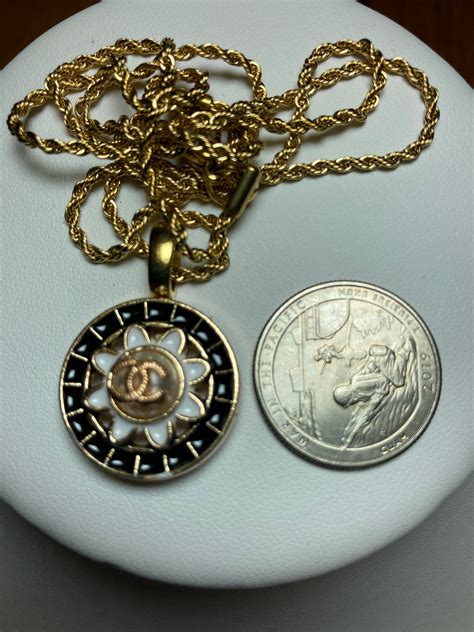 chanel button jewelry|repurposed chanel button necklace.